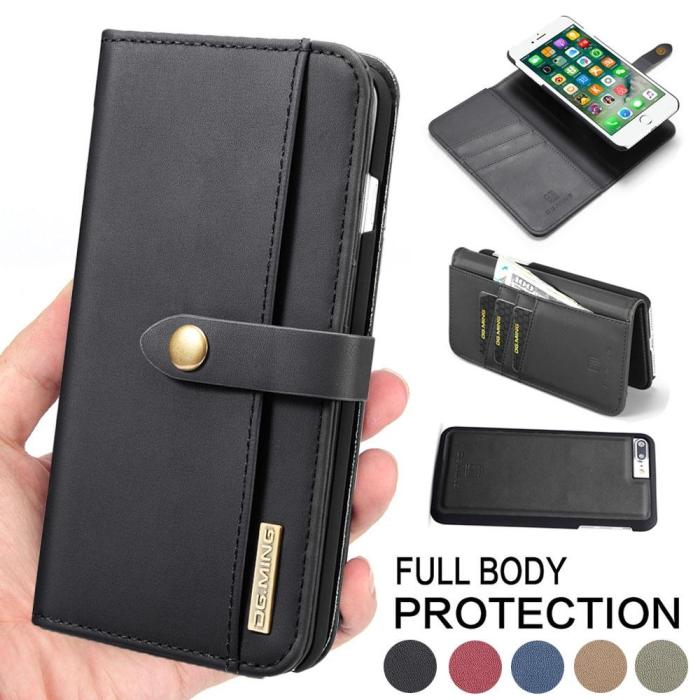 Detachable Flip Genuine Vintage Leather Wallet Case with Card Slot ... Sale for smartphone convertible wallet case